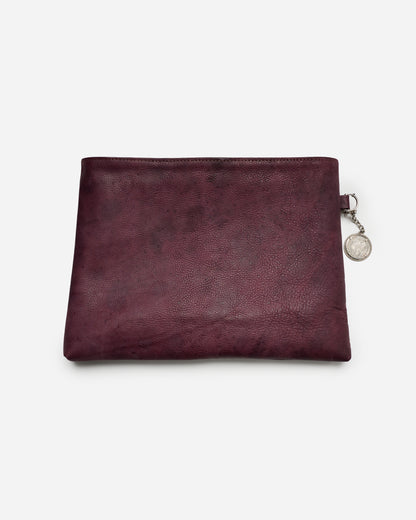 Ornate Patina Leather Clutch