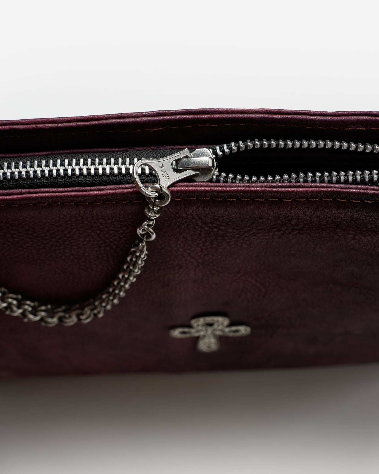Ornate Patina Leather Clutch