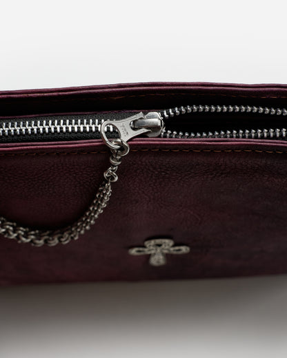 Ornate Patina Leather Clutch