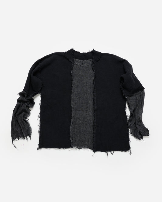 Split Linen Double Sleeve - Black