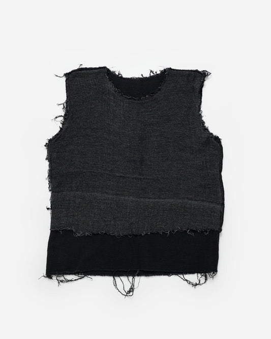 Double Linen Top - Black