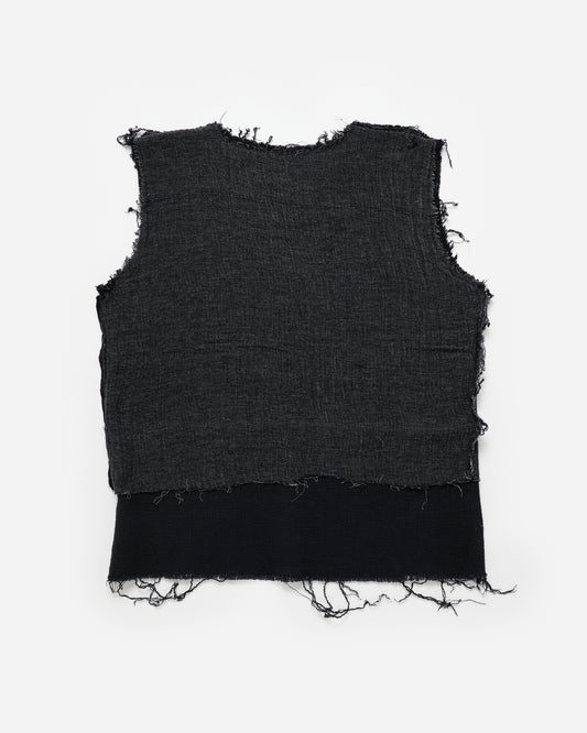 Double Linen Top - Black