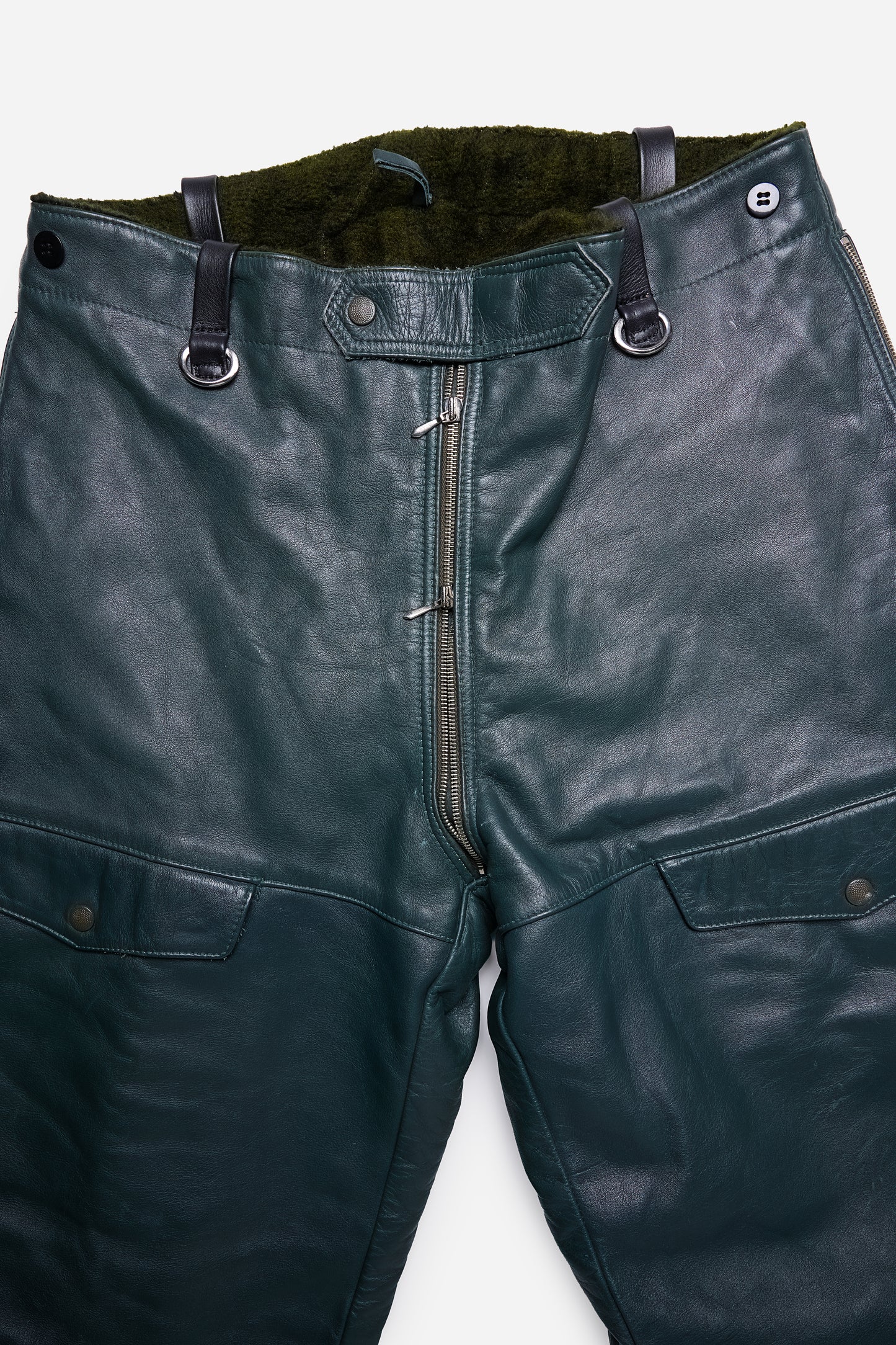 Zipper Leather Pants