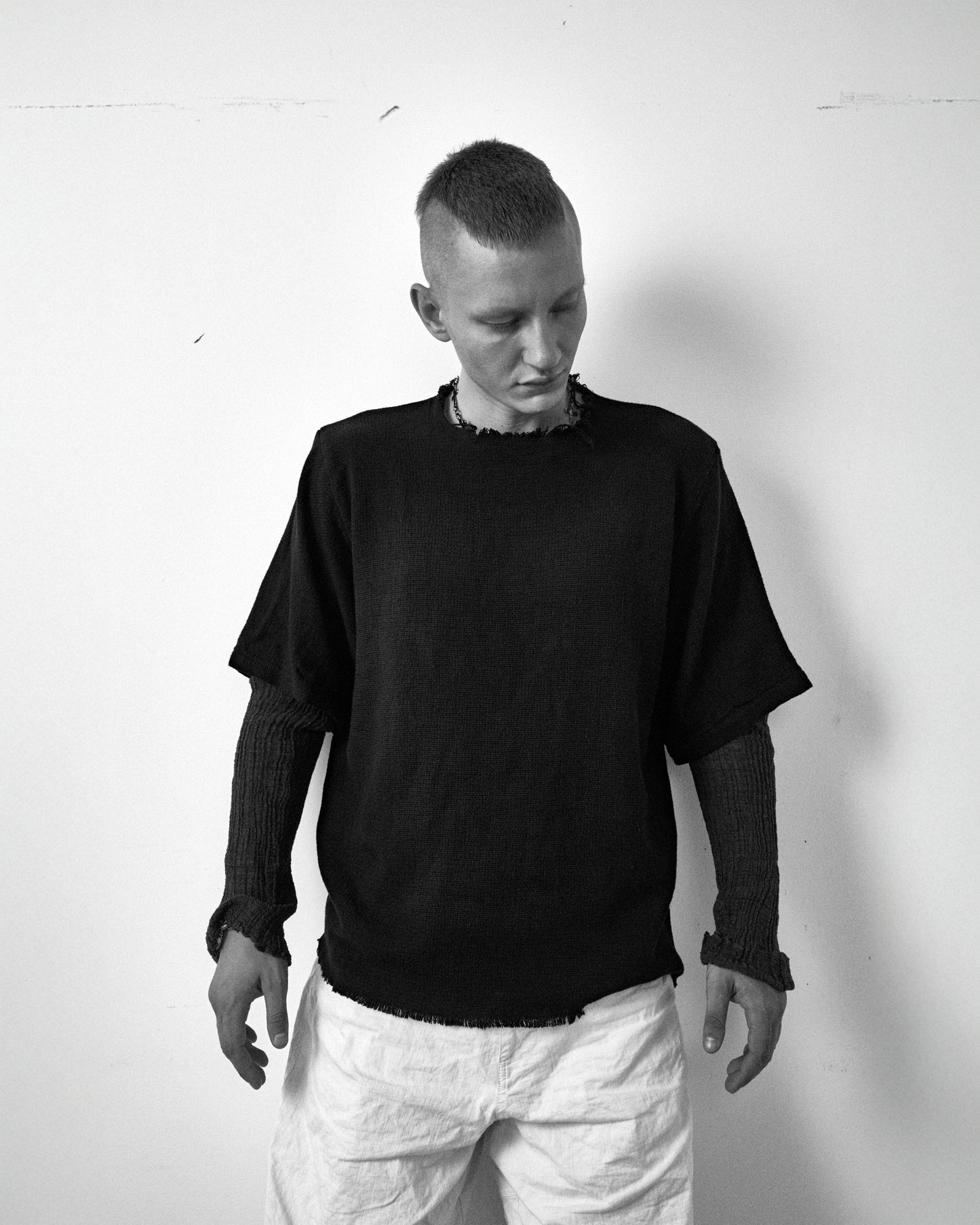 Egyptian Linen Double Sleeve - Faded Black