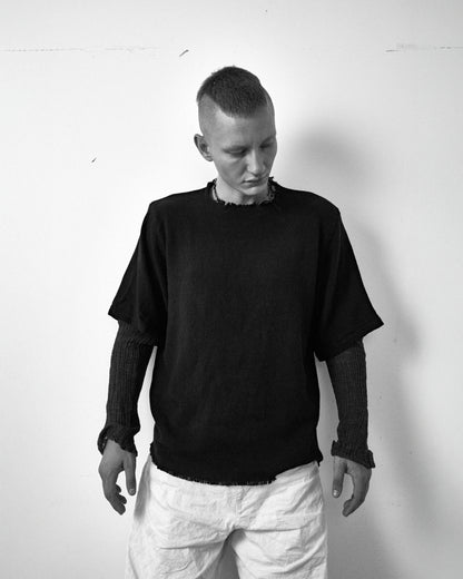 Egyptian Linen Double Sleeve - Faded Black