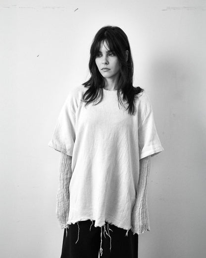 Egyptian Linen Double Sleeve - off-white