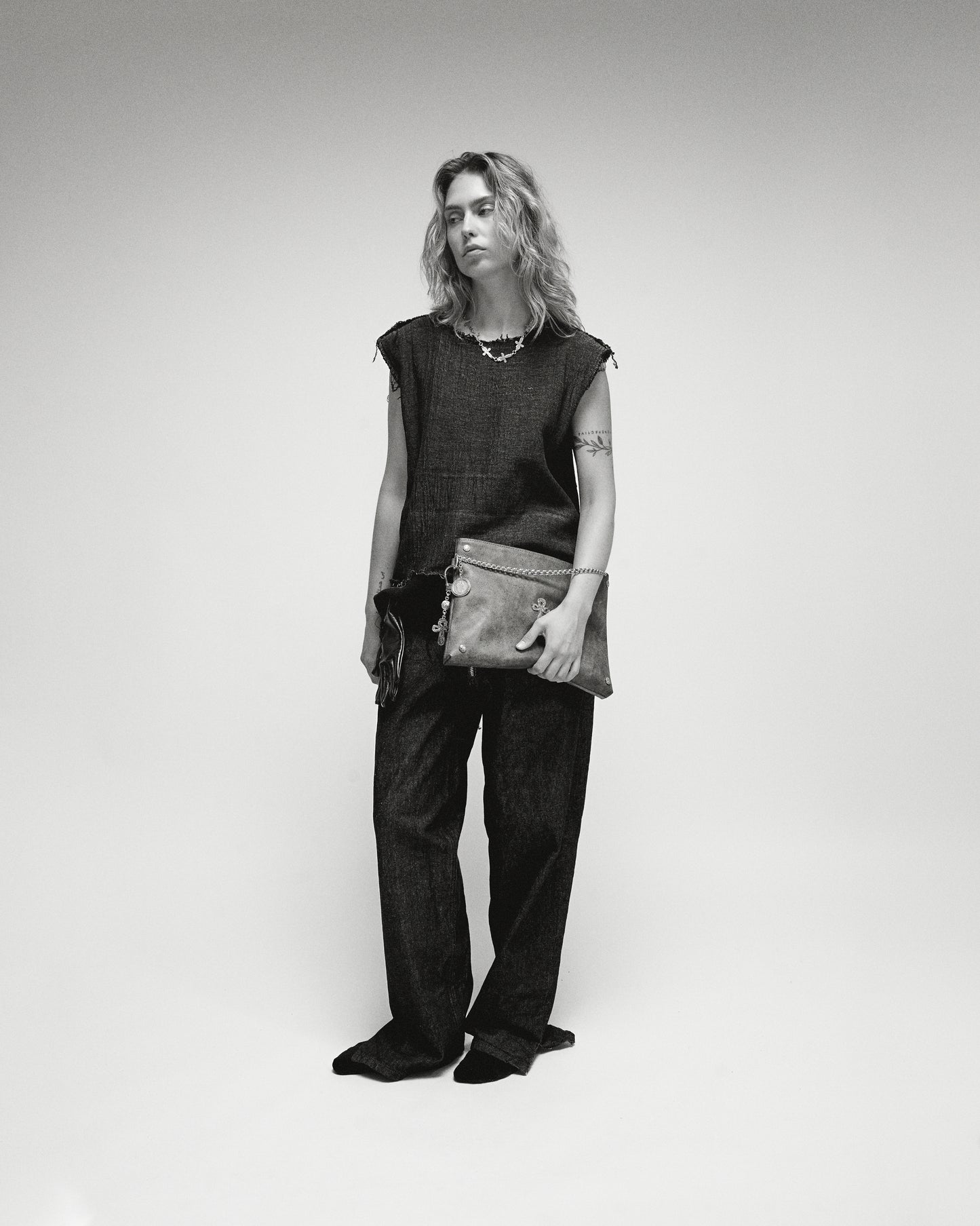 Double Linen Top - Black