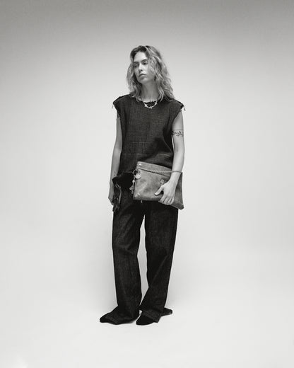 Double Linen Top - Black