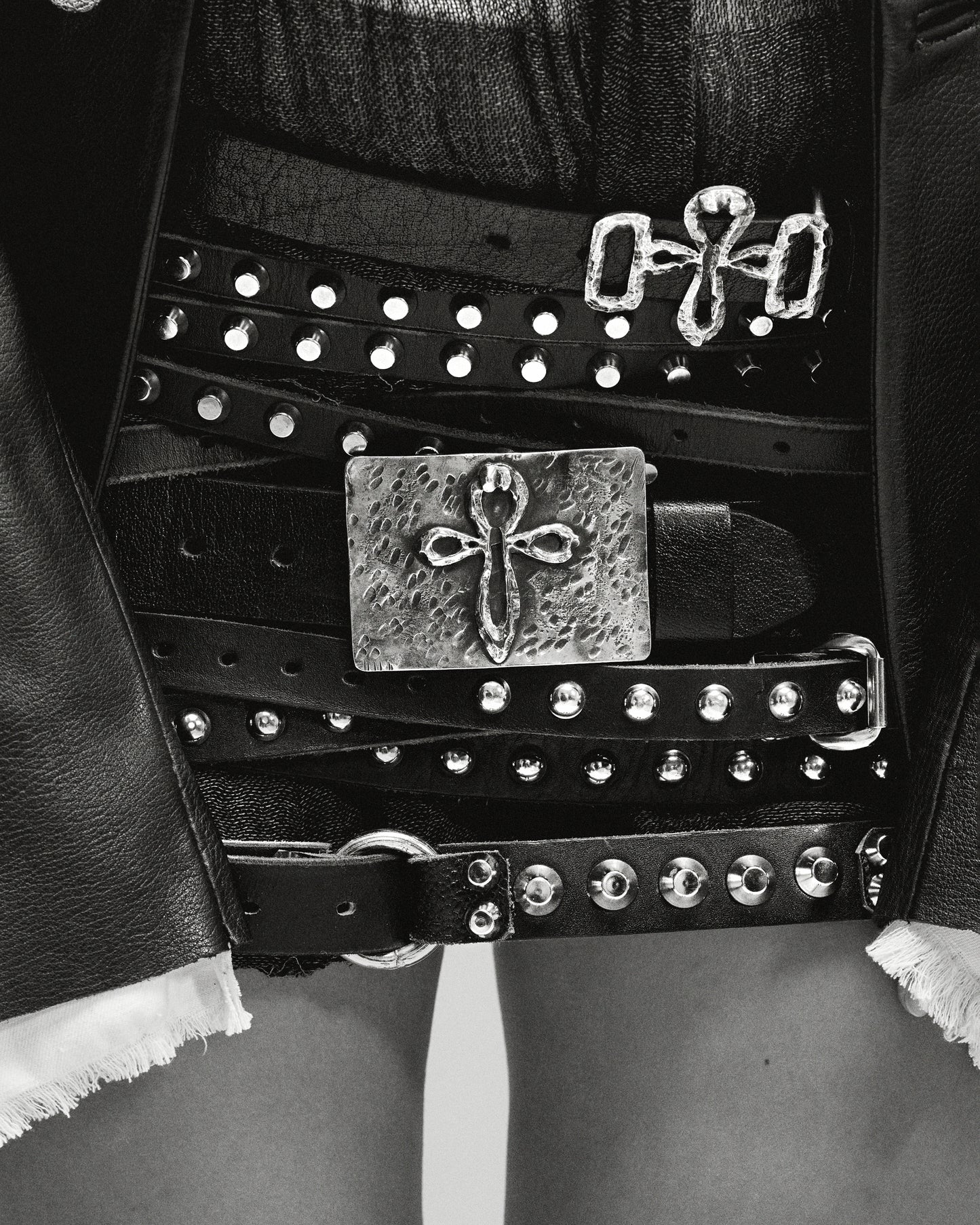 Triple Wrap Studded Belt
