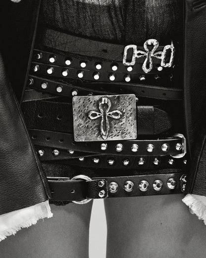Triple Wrap Studded Belt