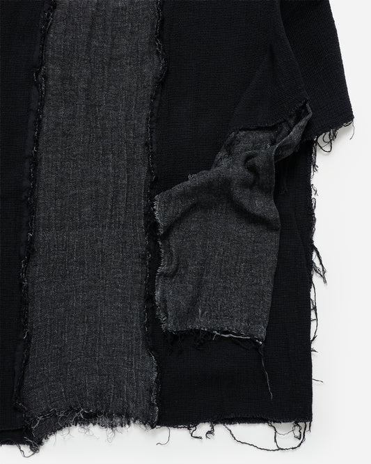 Split Linen Double Sleeve - Black