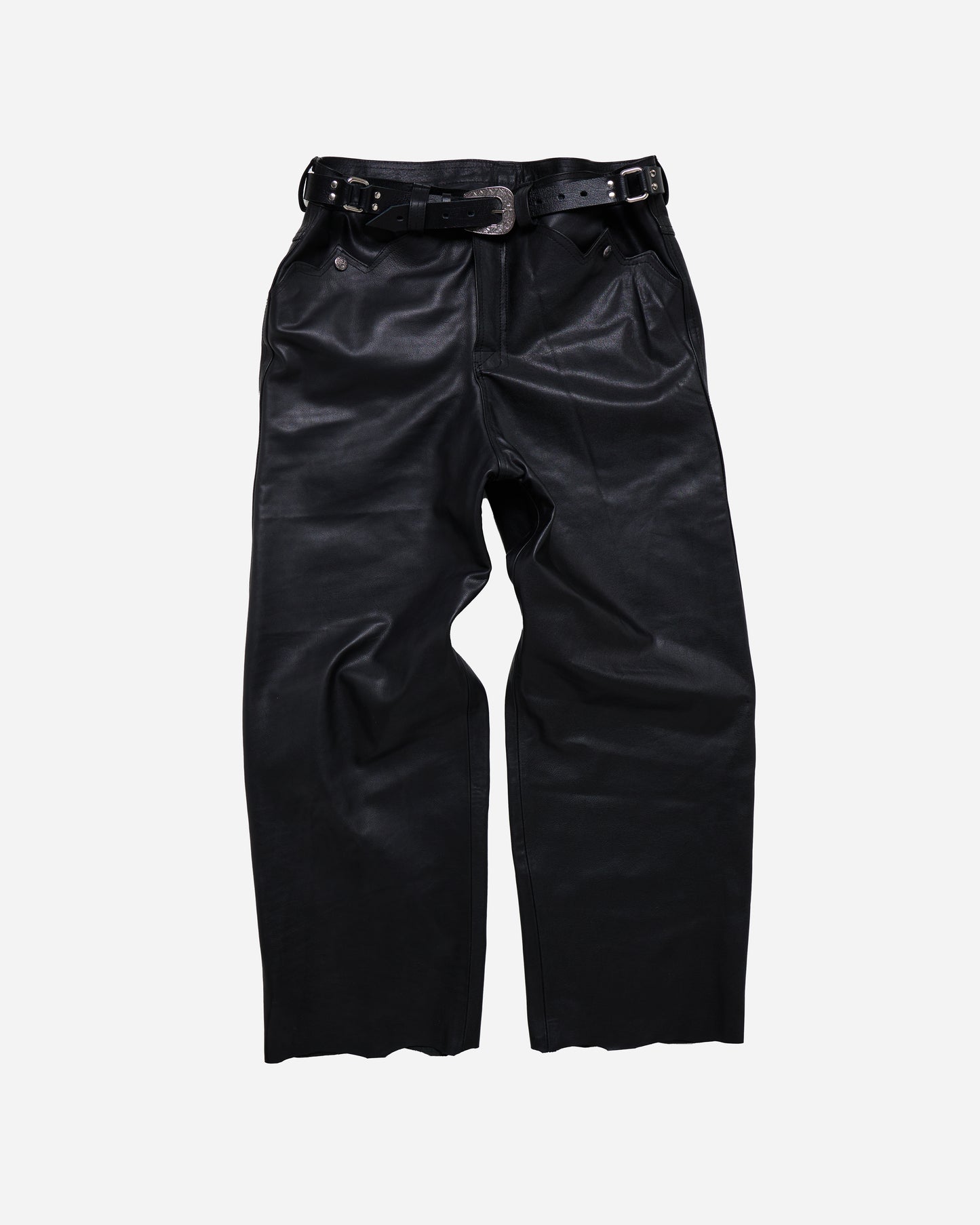 Raw Cut Leather Pants