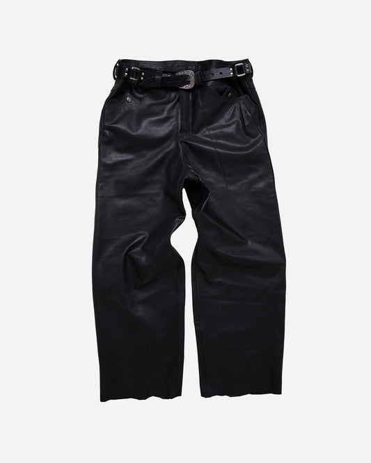 Raw Cut Leather Pants