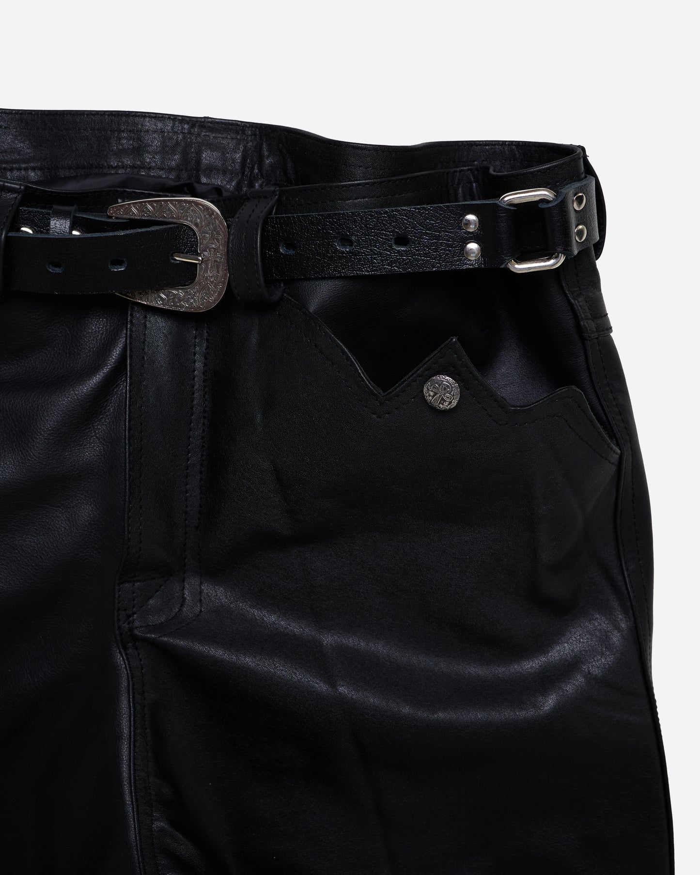 Raw Cut Leather Pants