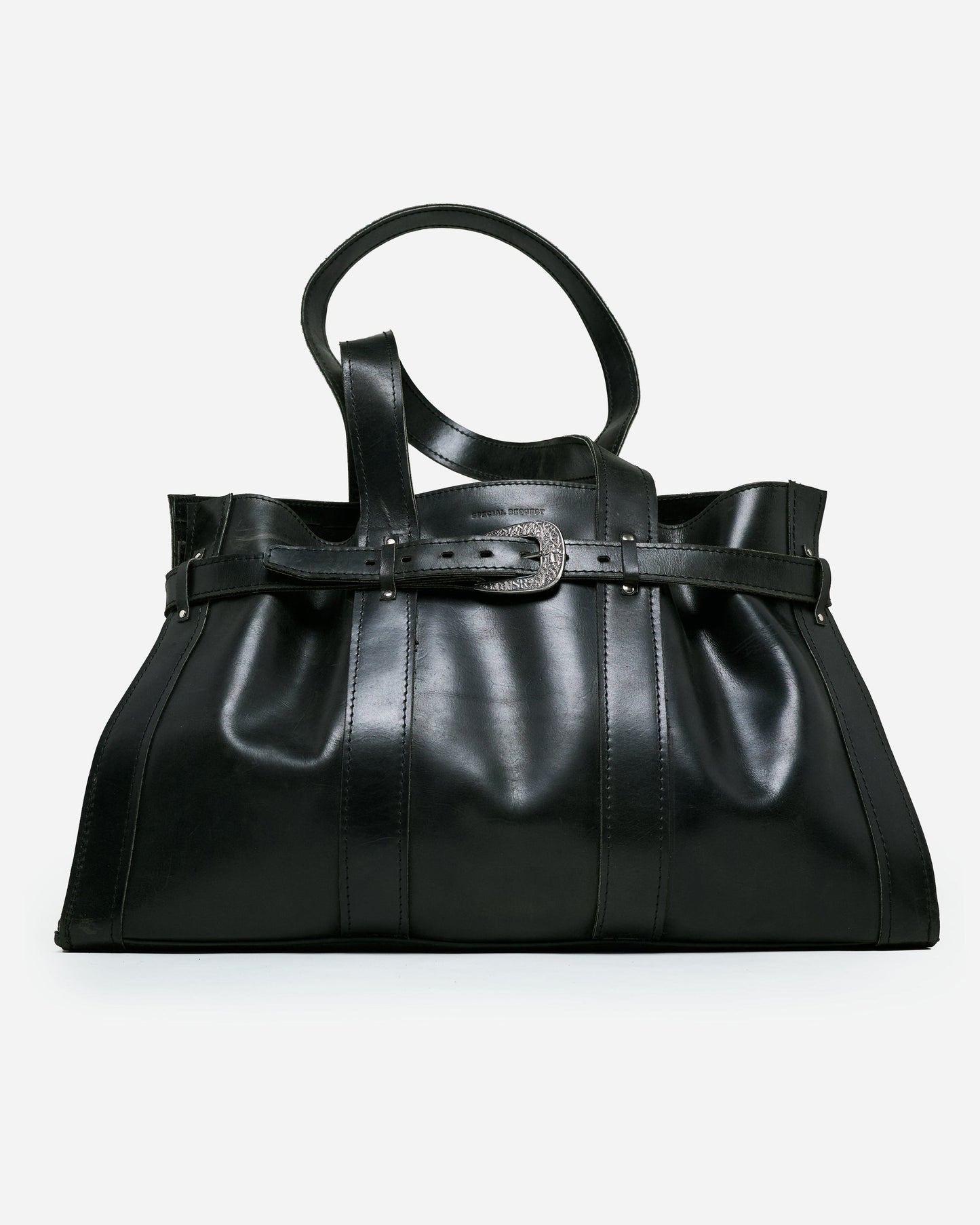 Carved Buckle Tote Bag