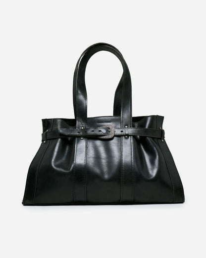 Carved Buckle Tote Bag